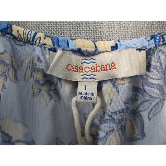 Casa Cabana Multi-Color Floral Geometric Bohemian Beachy Maxi Dress Women Size L - Picture 4 of 12